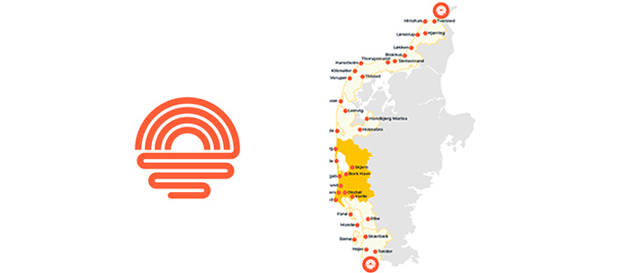 Way out West kort Destination Vesterhavet