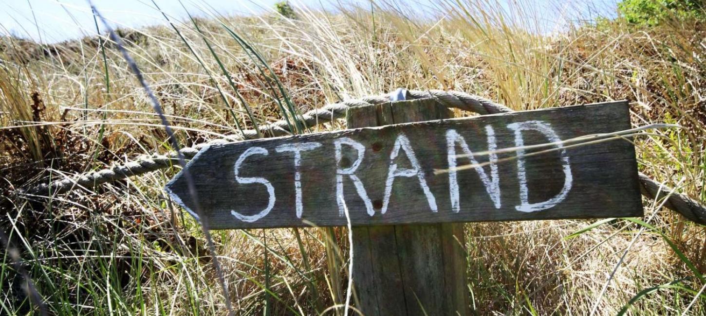 Strandskilt til Vesterhavet