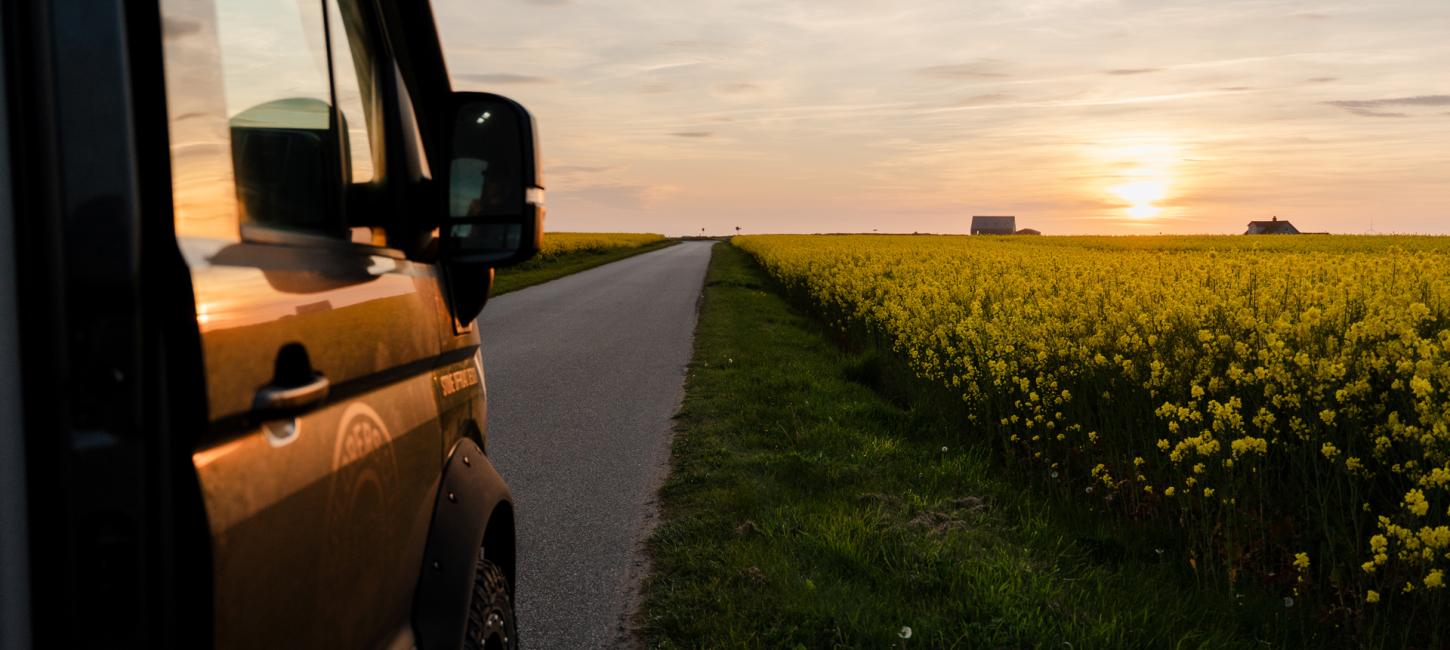 Autocamper solnedgang
