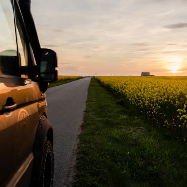 Autocamper solnedgang 